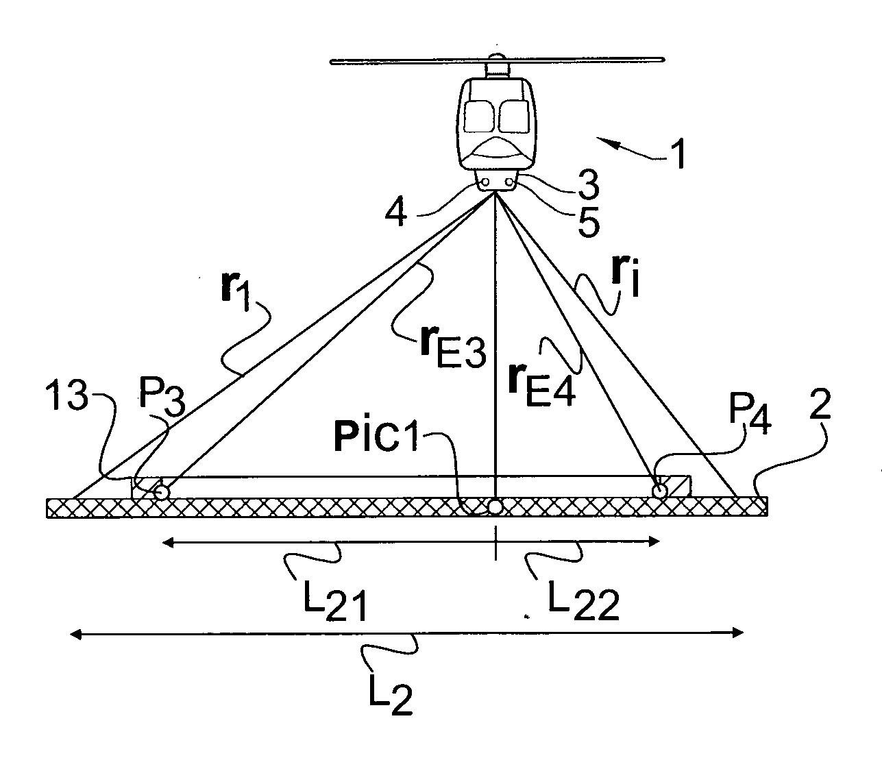 Centering above a predetermined area of a landing platform