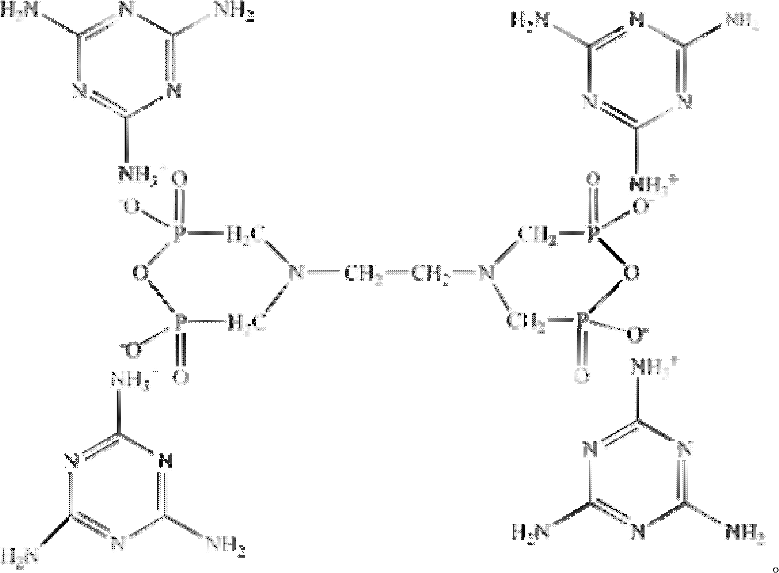 Ethylenediamine bicyclo-tetra methylenemelamine phosphonate compound and preparation method thereof