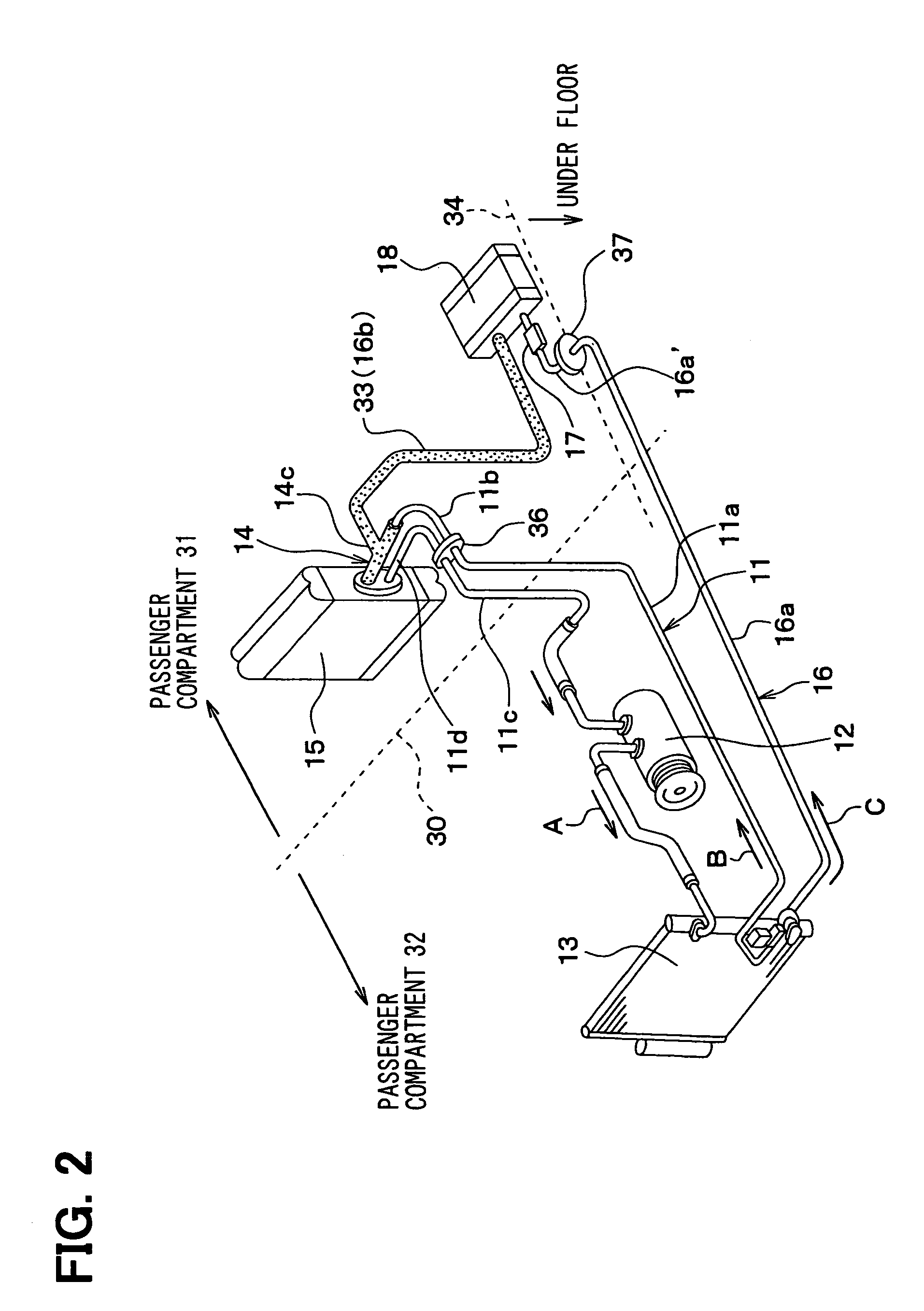 Refrigerant cycle device for vehicle
