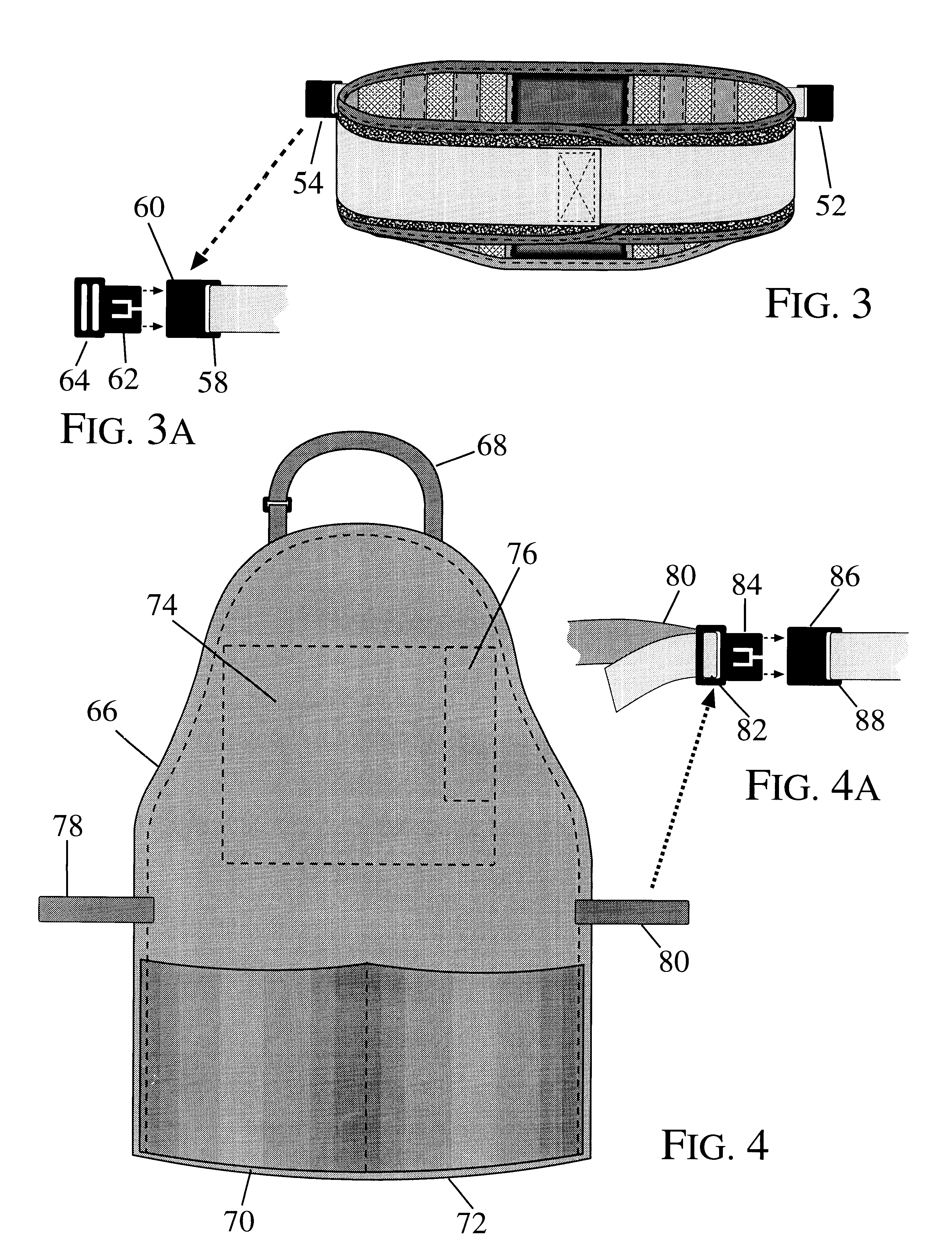 Detachable back support, apron and method