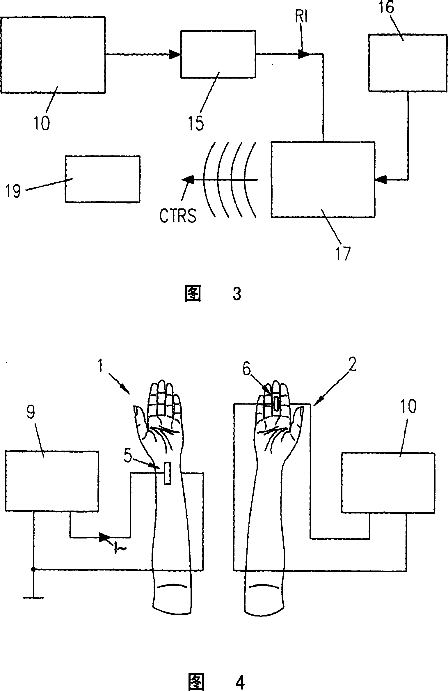 Using impedance in parts of living body for generating controlling signal for controllable device