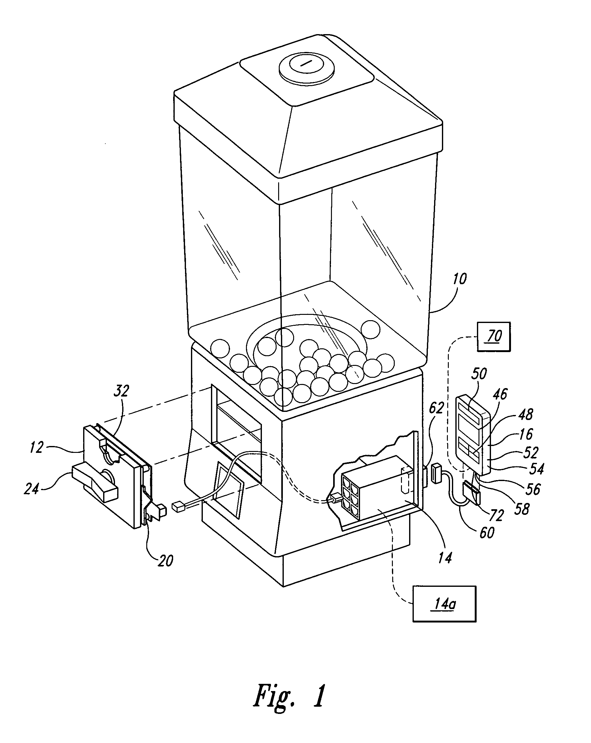 Apparatus and method for securely monitoring the sales transactions of bulk vending machines