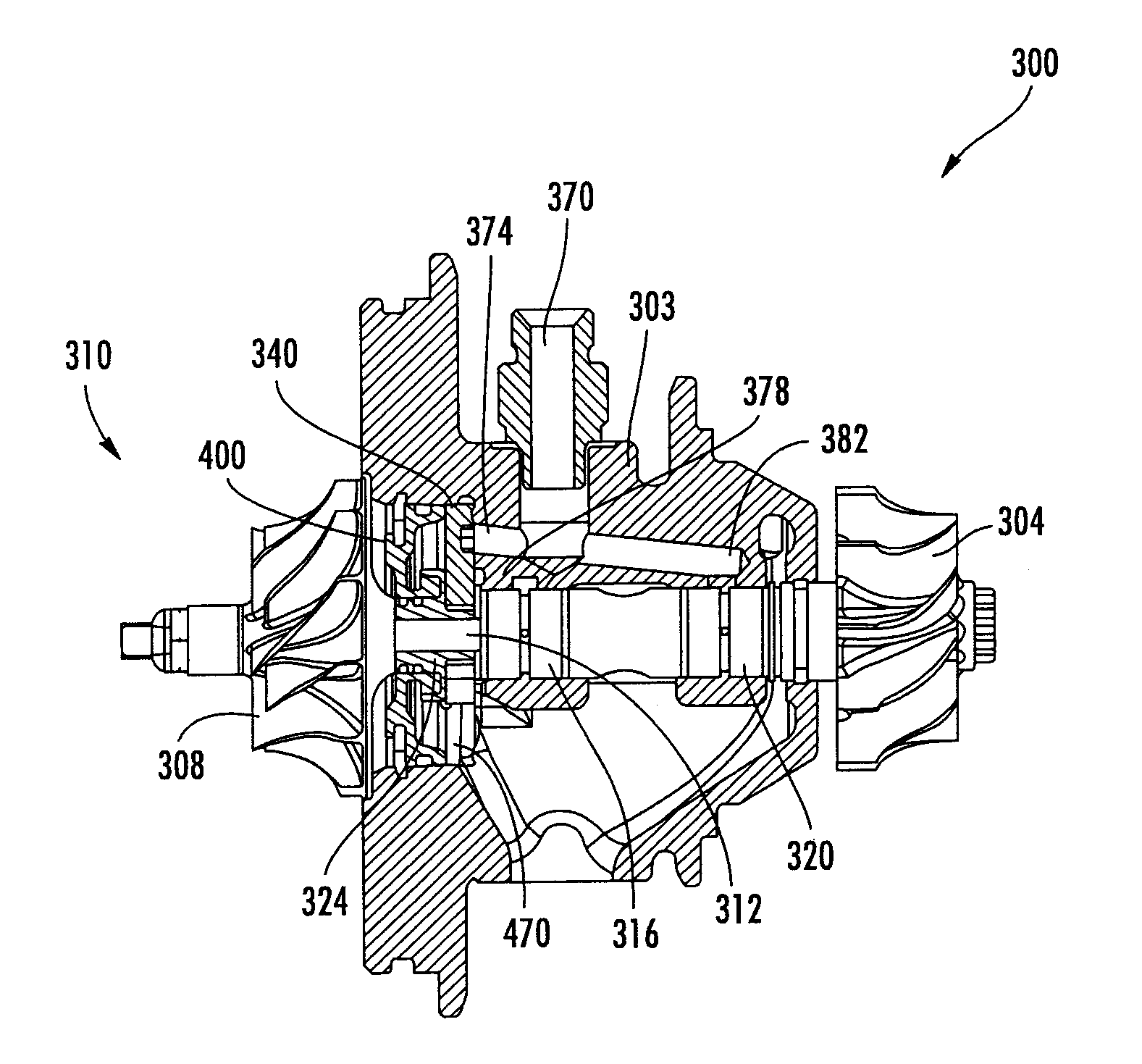 Sealing system between bearing and compressor housing