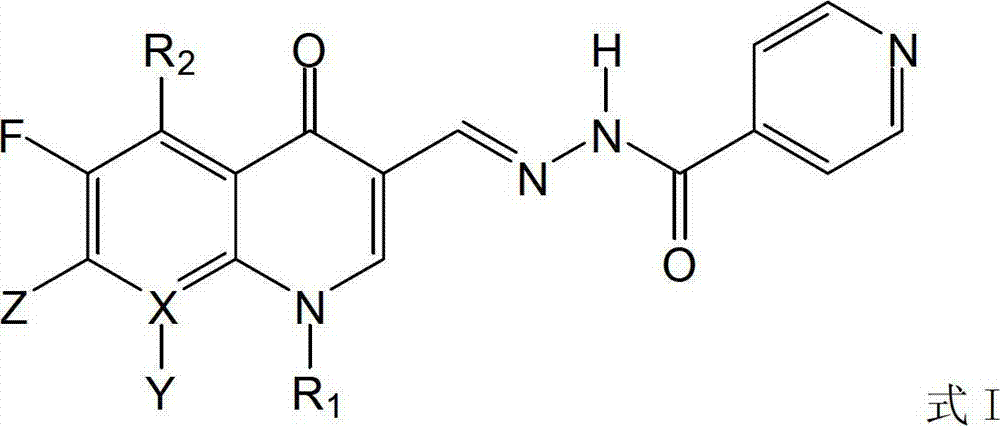 Fluoroquinolone acetal ftivazide as well as preparation method and application thereof