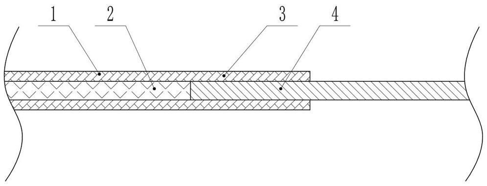 Knitted webbing wrapping splicing structure and weaving method thereof
