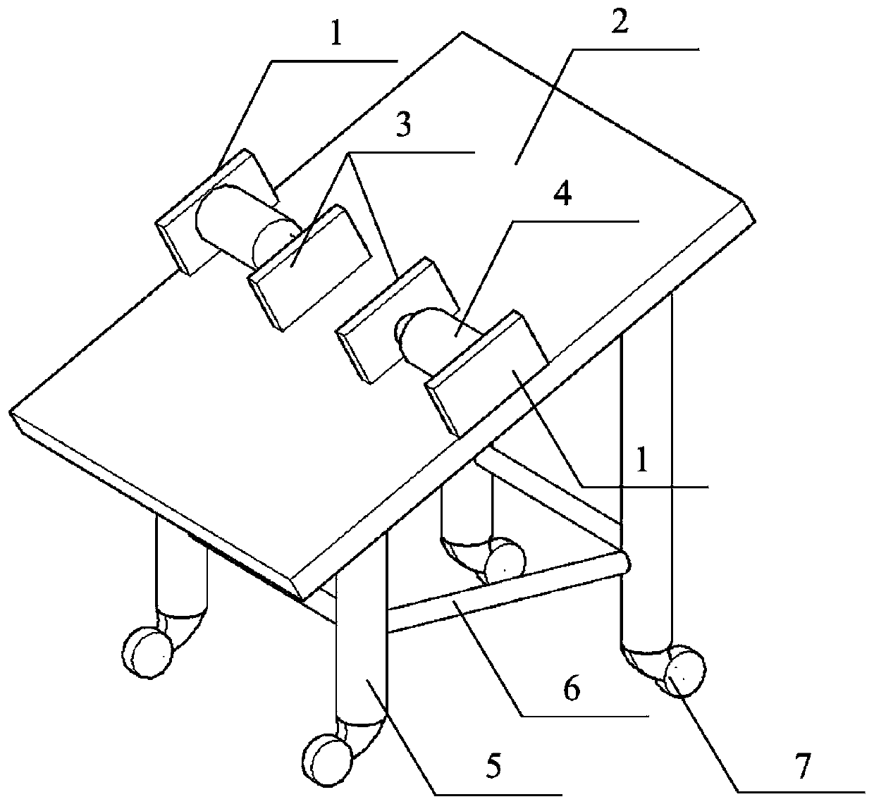 Device and method for installing a movable slanted column