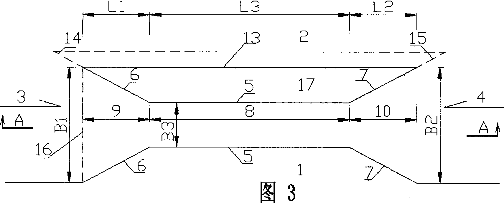 Channel shaped deep water tidal channel formed by means of 'bidirectional contraction effect'