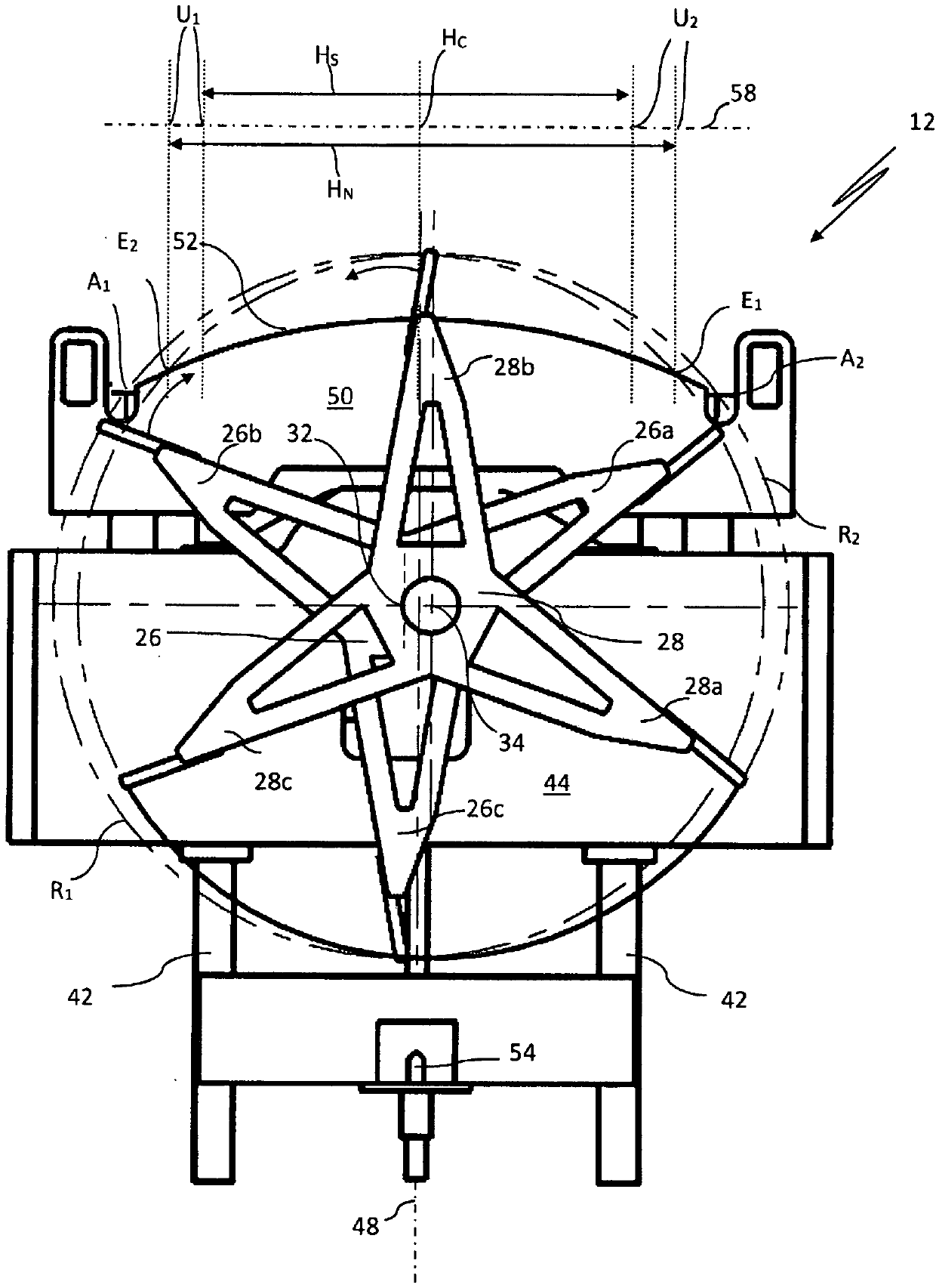 Method for controlling an impeller-type thread laying device, impeller-type thread laying device, and winding machine