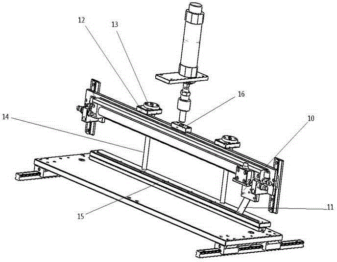 Film cutting device with rodless cylinder