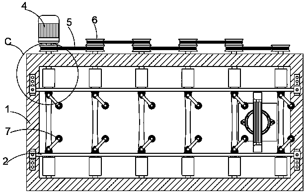 A wood transmission device convenient for position limitation