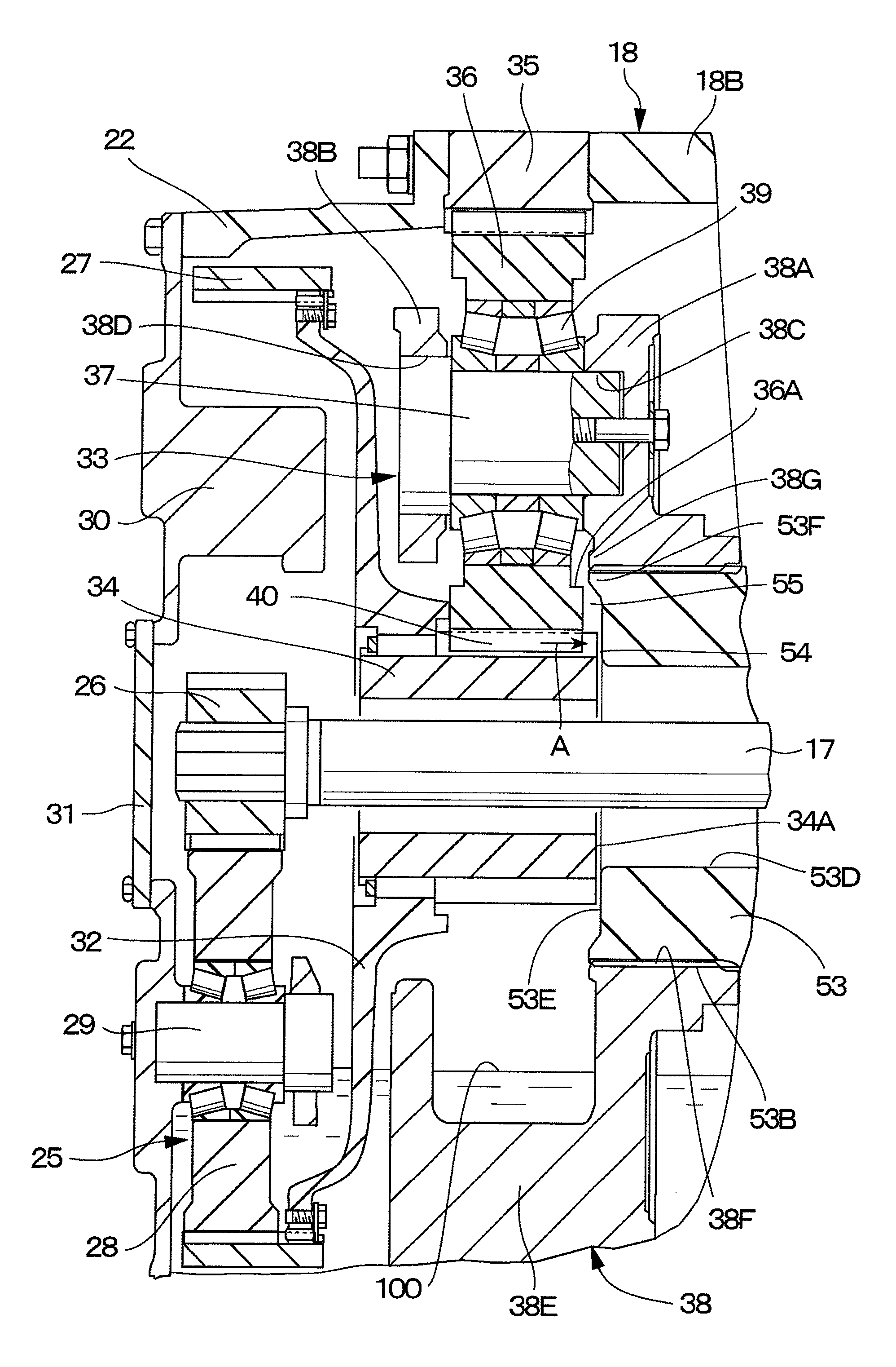 Travel drive device for dump truck