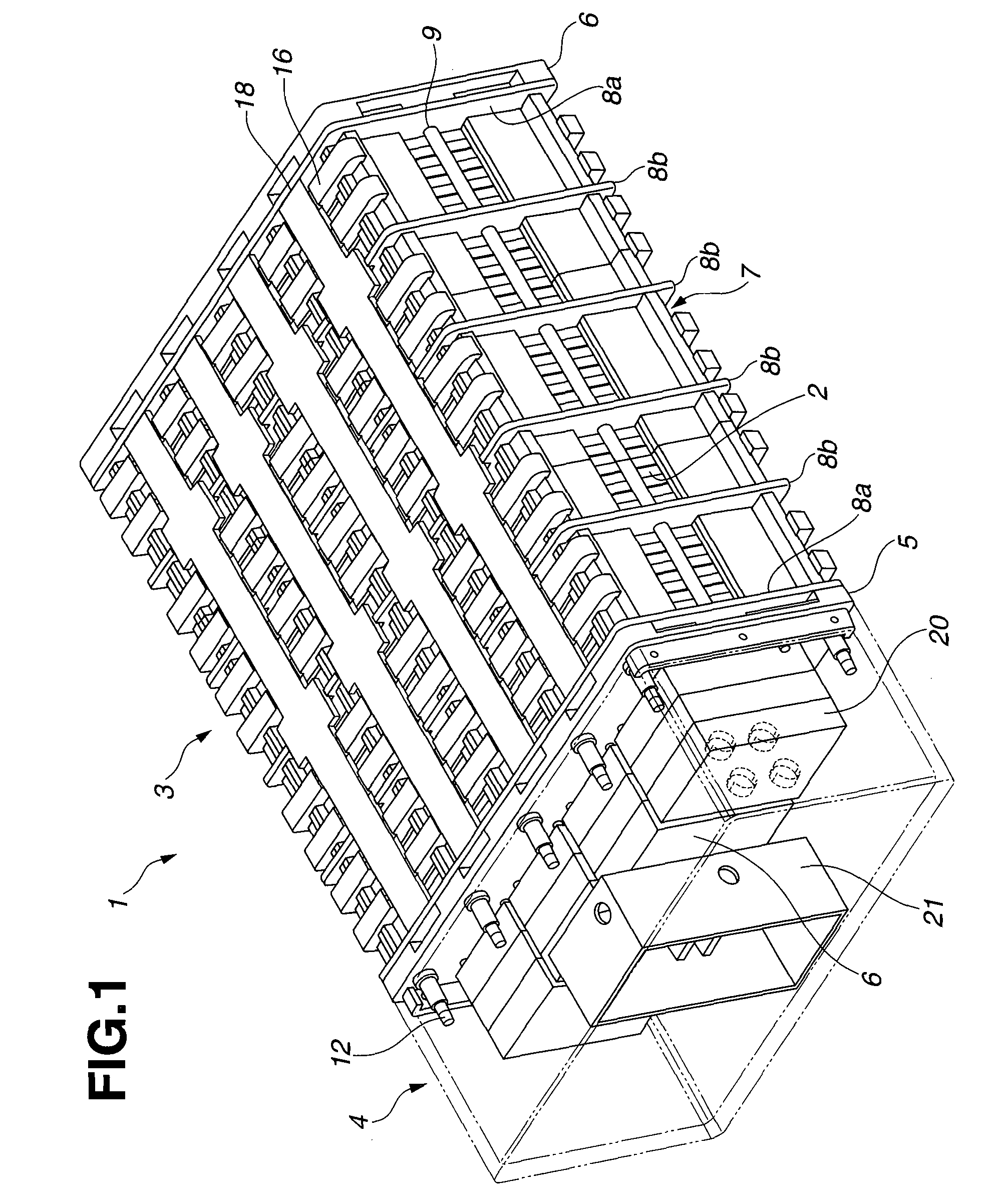 Packaging structure of electric storage cells