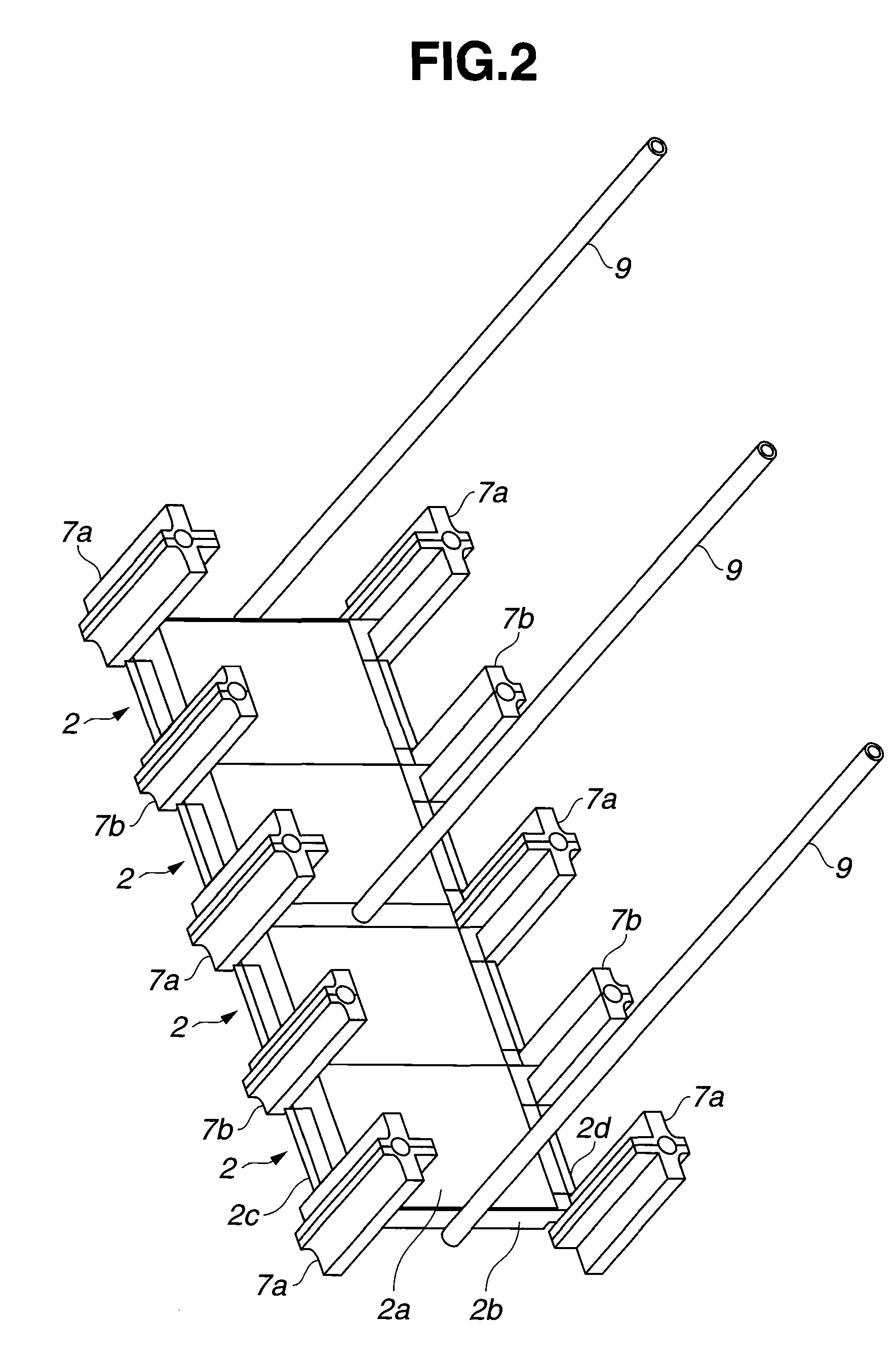 Packaging structure of electric storage cells