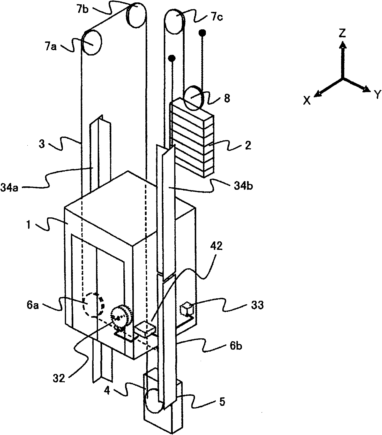 Elevator with damping device
