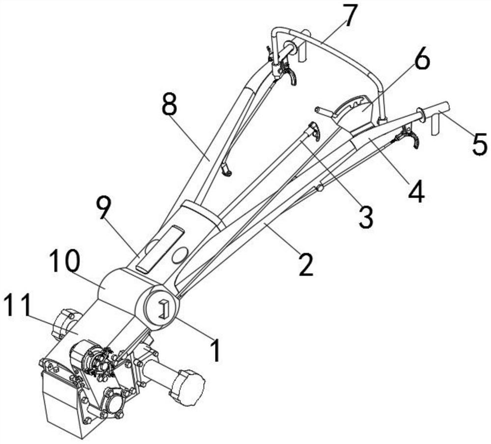 Handrail with limiting function for tractor and mounting method thereof