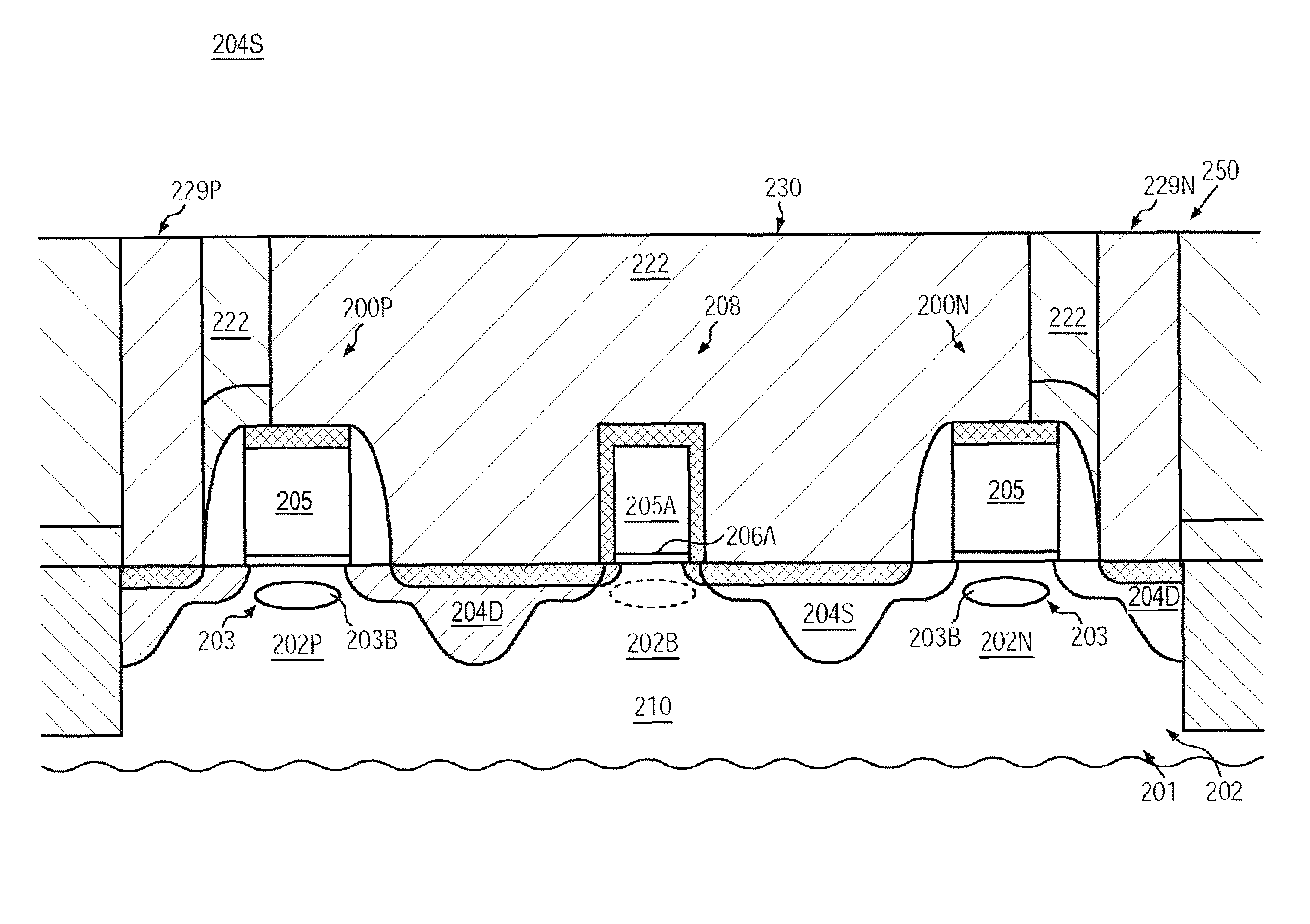 Static RAM cell design and multi-contact regime for connecting double channel transistors