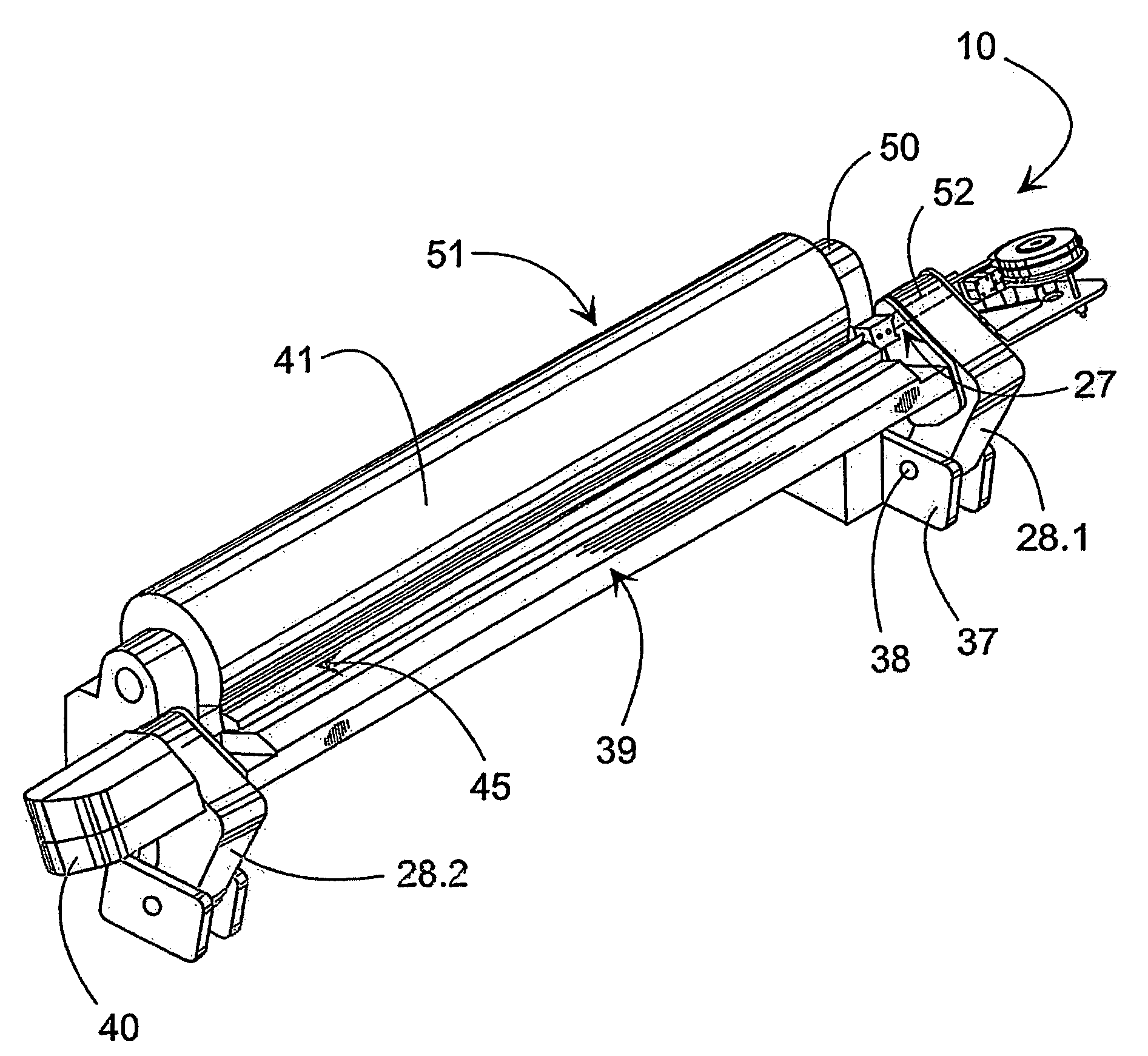 Equipment and method for changing a blade in a coating device