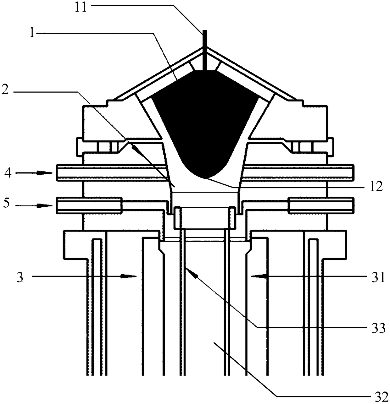 Device and method for preparing hydrogen-rich syngas by coal-gasifying plasma