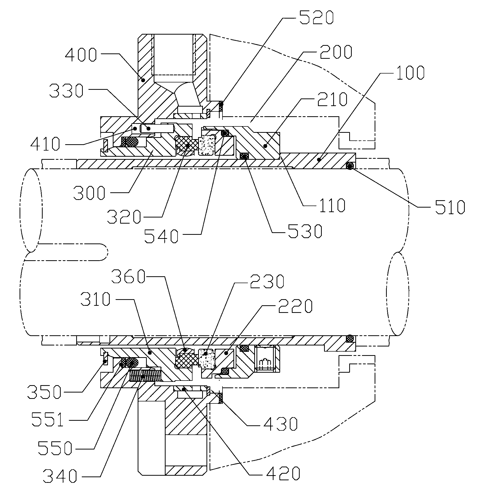 Mechanical sealing device of high-pressure water injection pump
