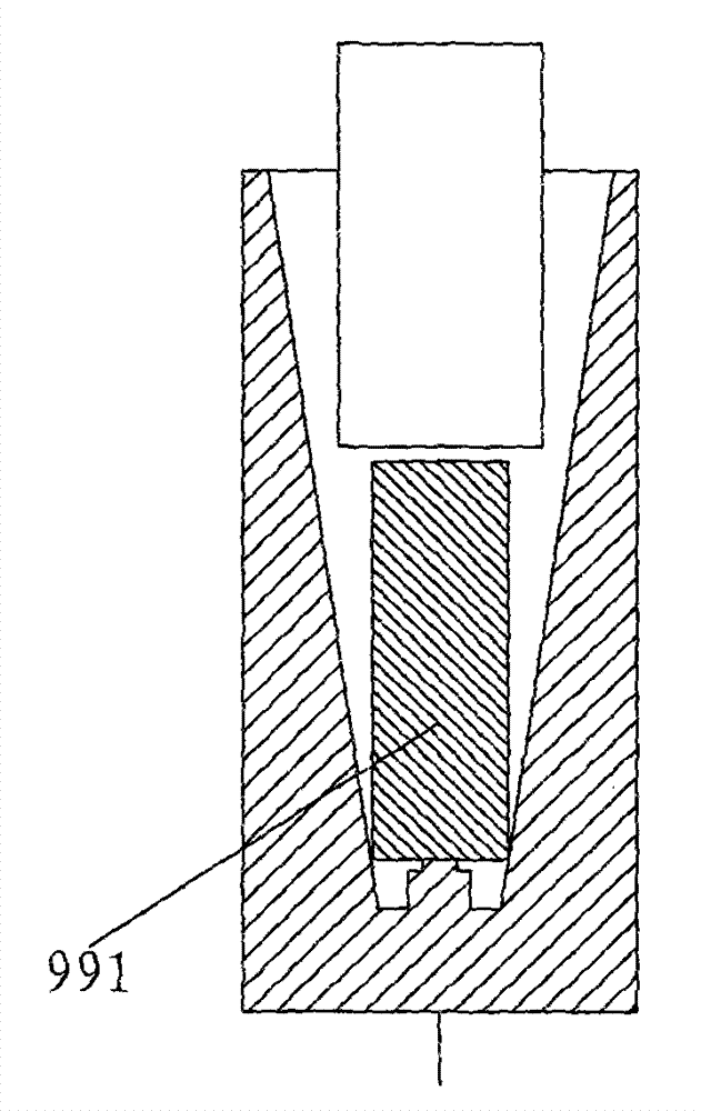 Extrusion moulding combined mould of large long-cone horn cylinder member