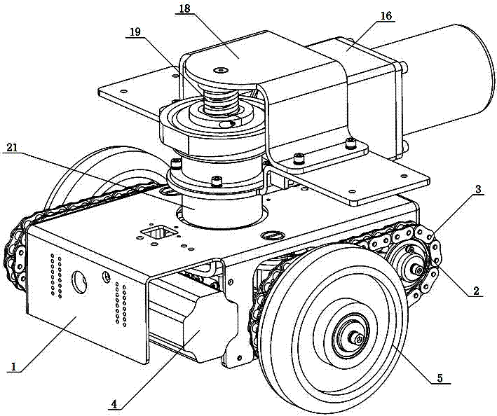 Integrated AGV driving and lifting mechanism