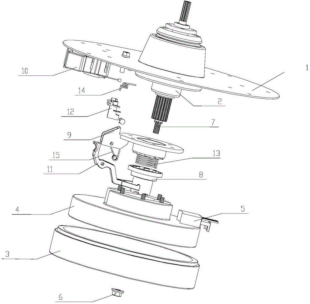 Efficient variable frequency motor speed reduction and clutch device and washing machine