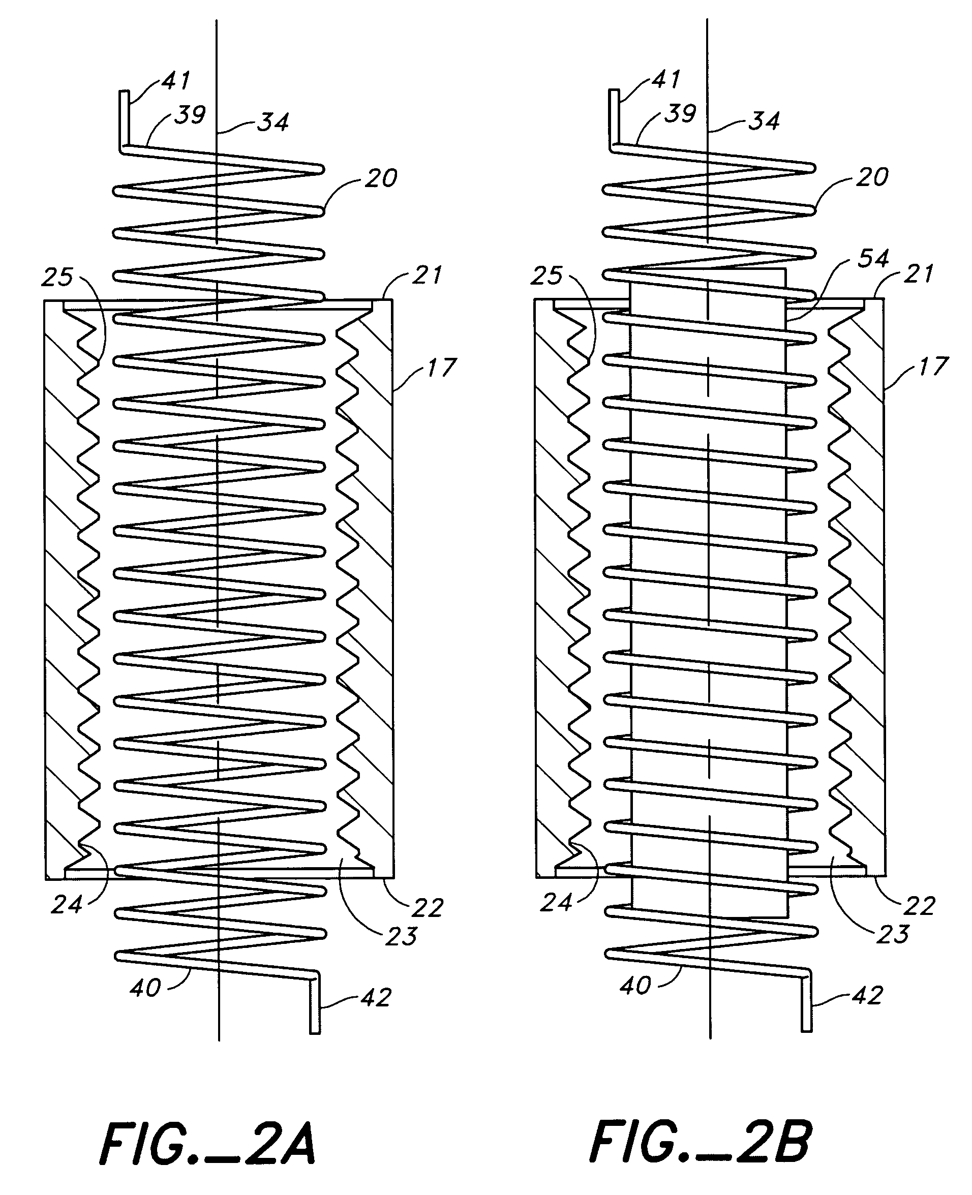 Automatic take-up device with internal spring