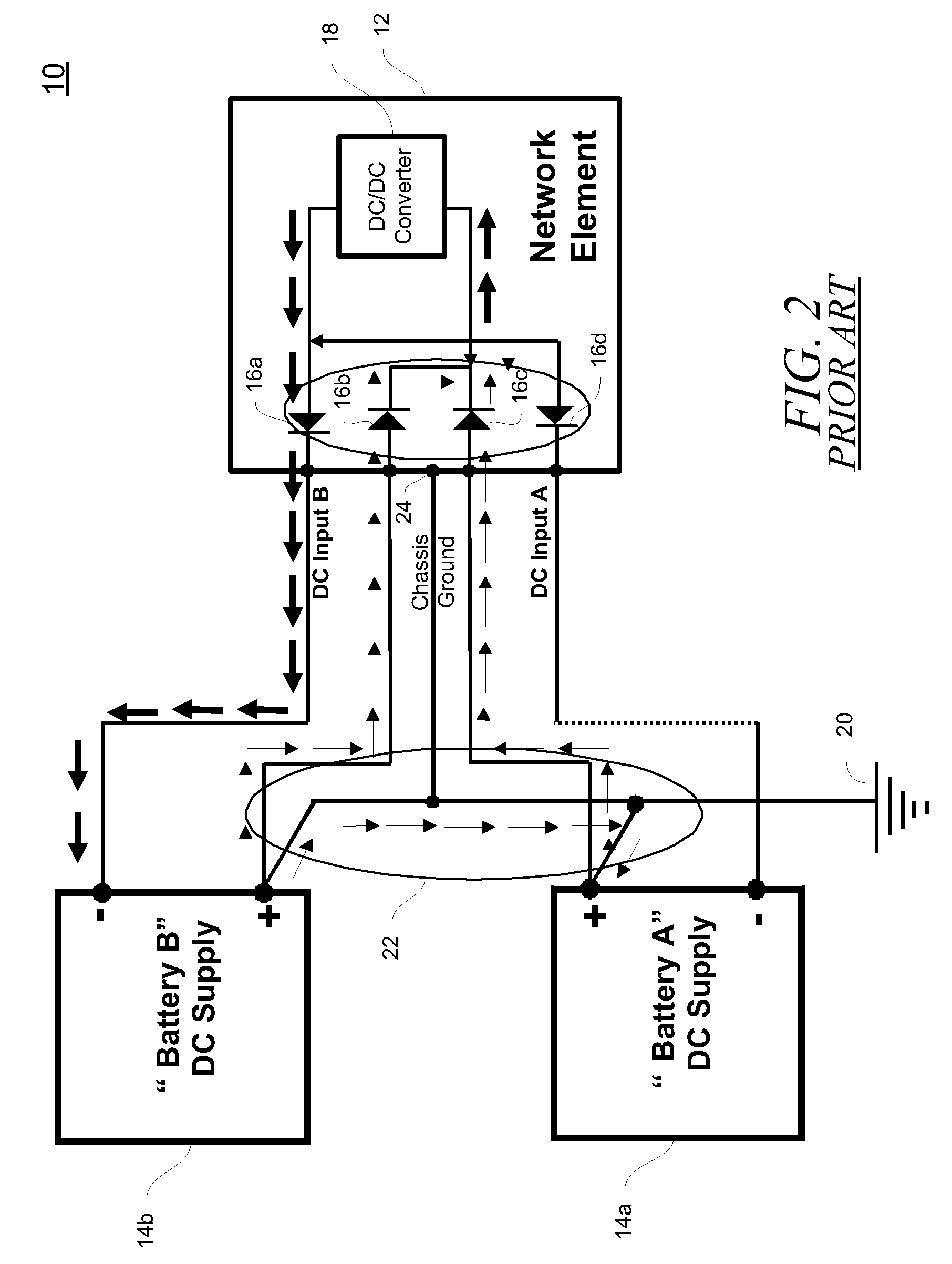 Method and system to stop return current from flowing into a disconnected power port of a dual battery powered device