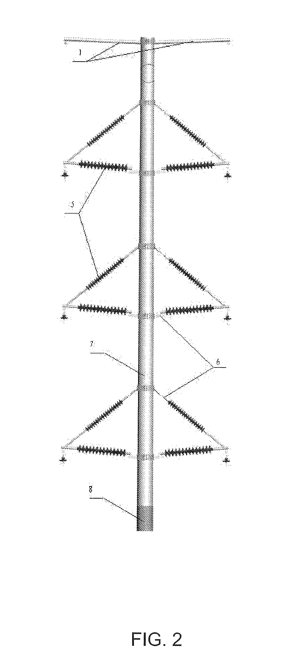 Method for Vertically Grounding and Leading Down from Center of Composite Pole Tower and Pole Tower Thereof
