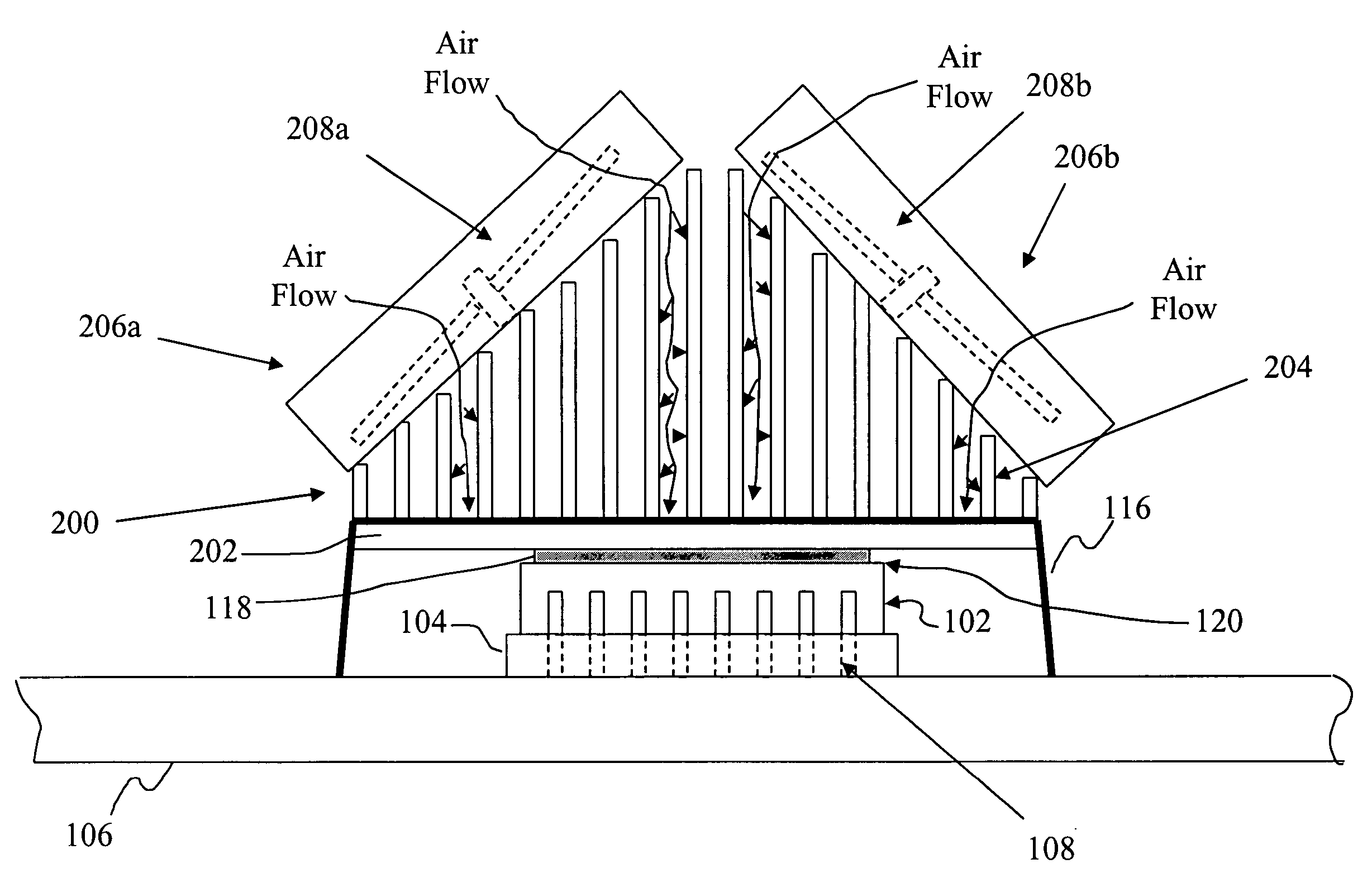 Dual fan heat sink