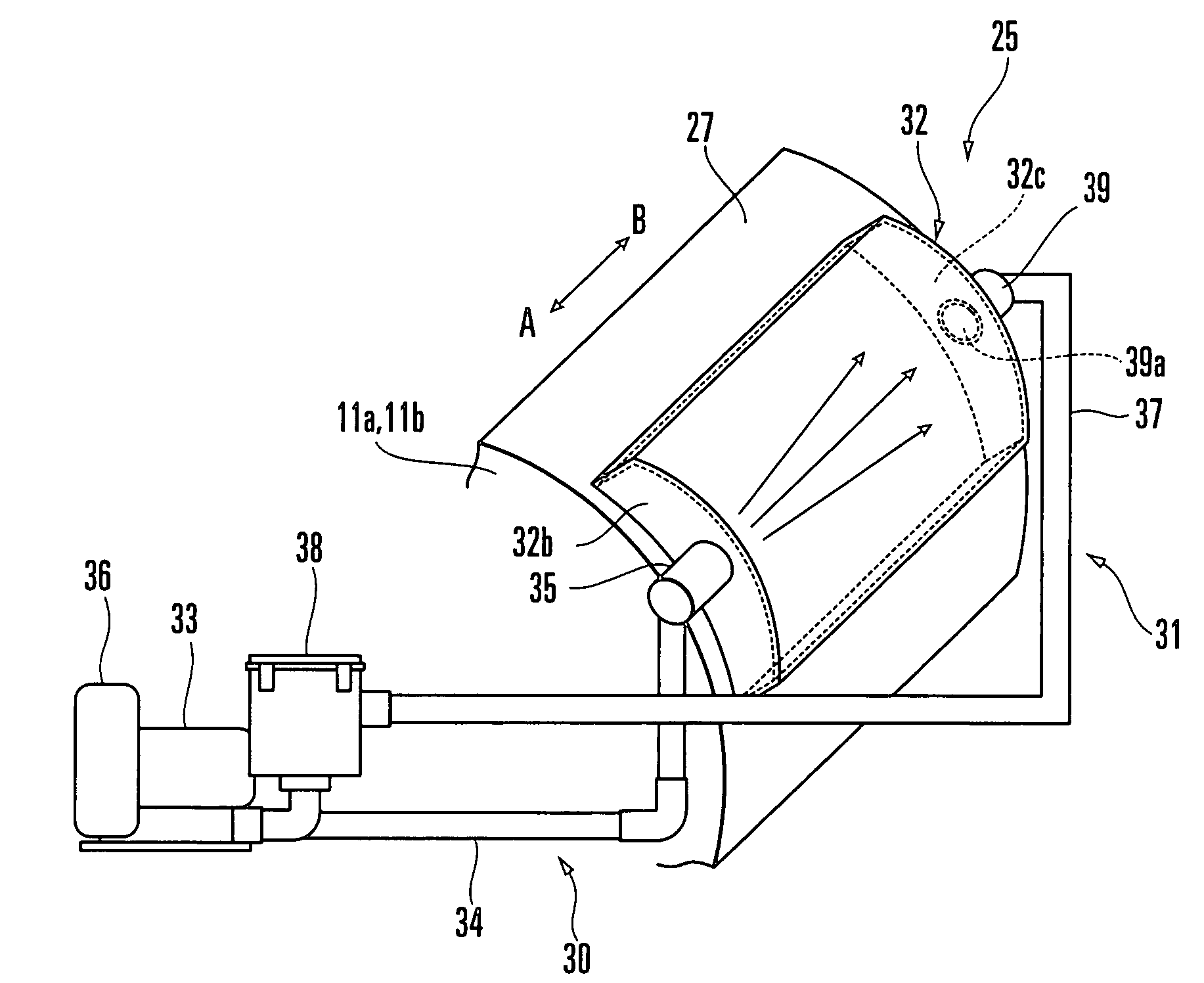 Air blowing device for printing press