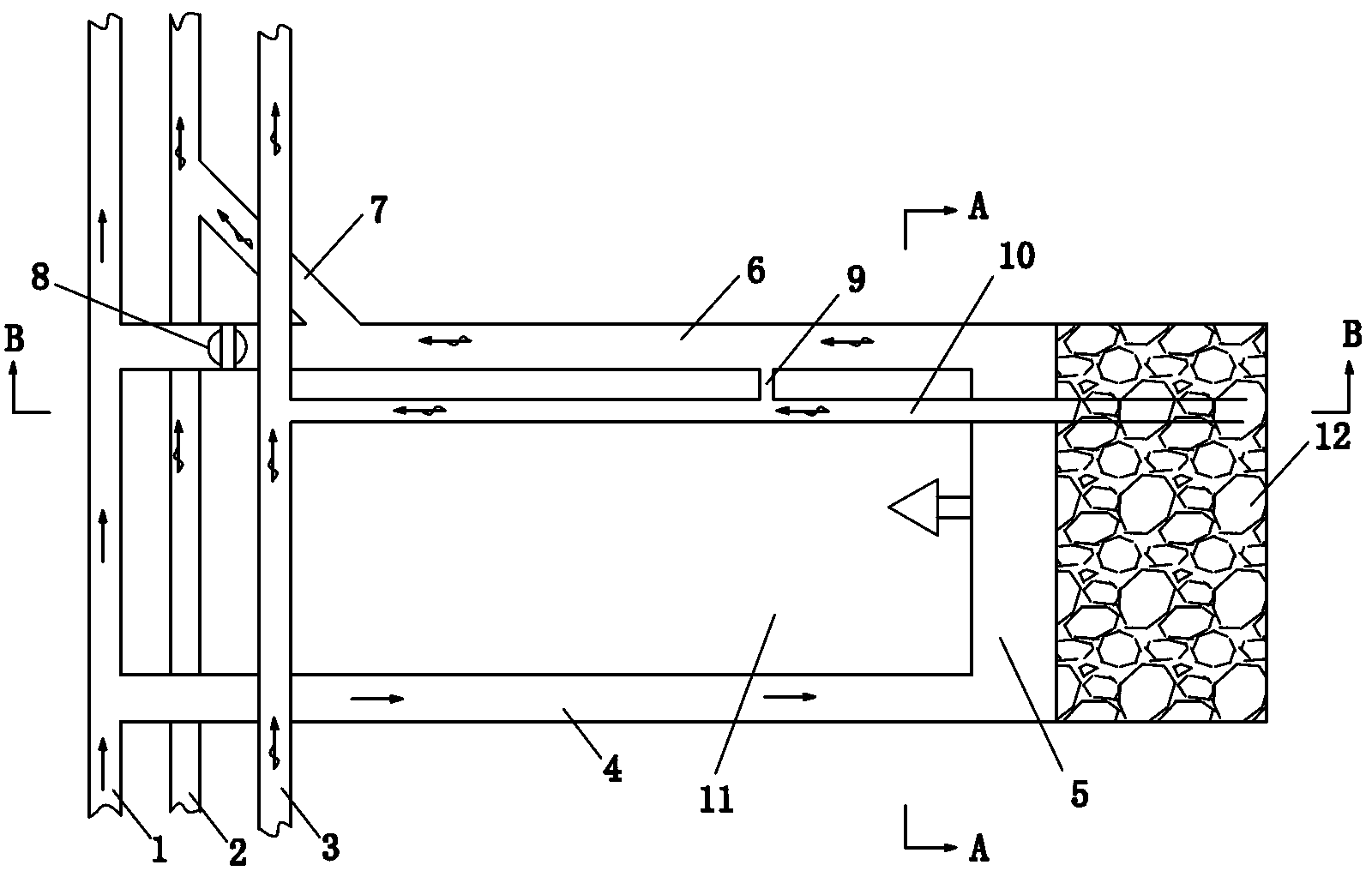 High-position inclined E-type ventilation system of coal face