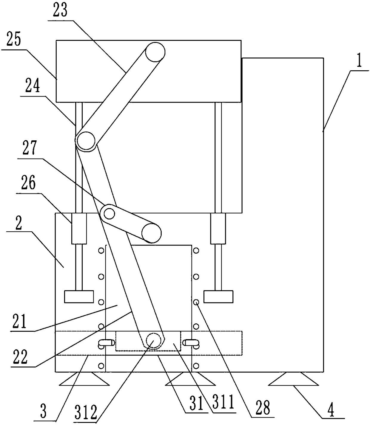 Heightening device for crane