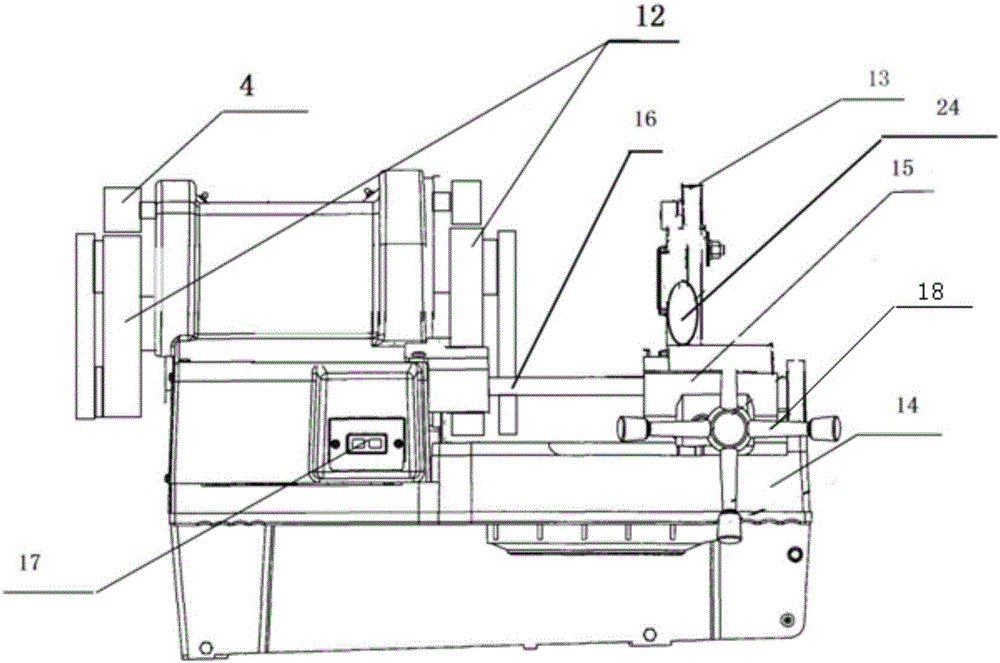 Automatic clamping and automatic clamping loosening threading machine and work method thereof