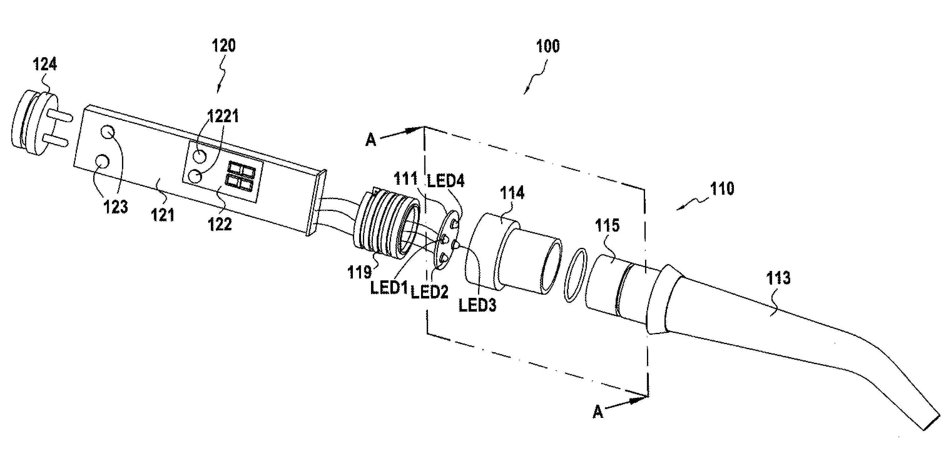 Spectral scanning photocrosslinking device