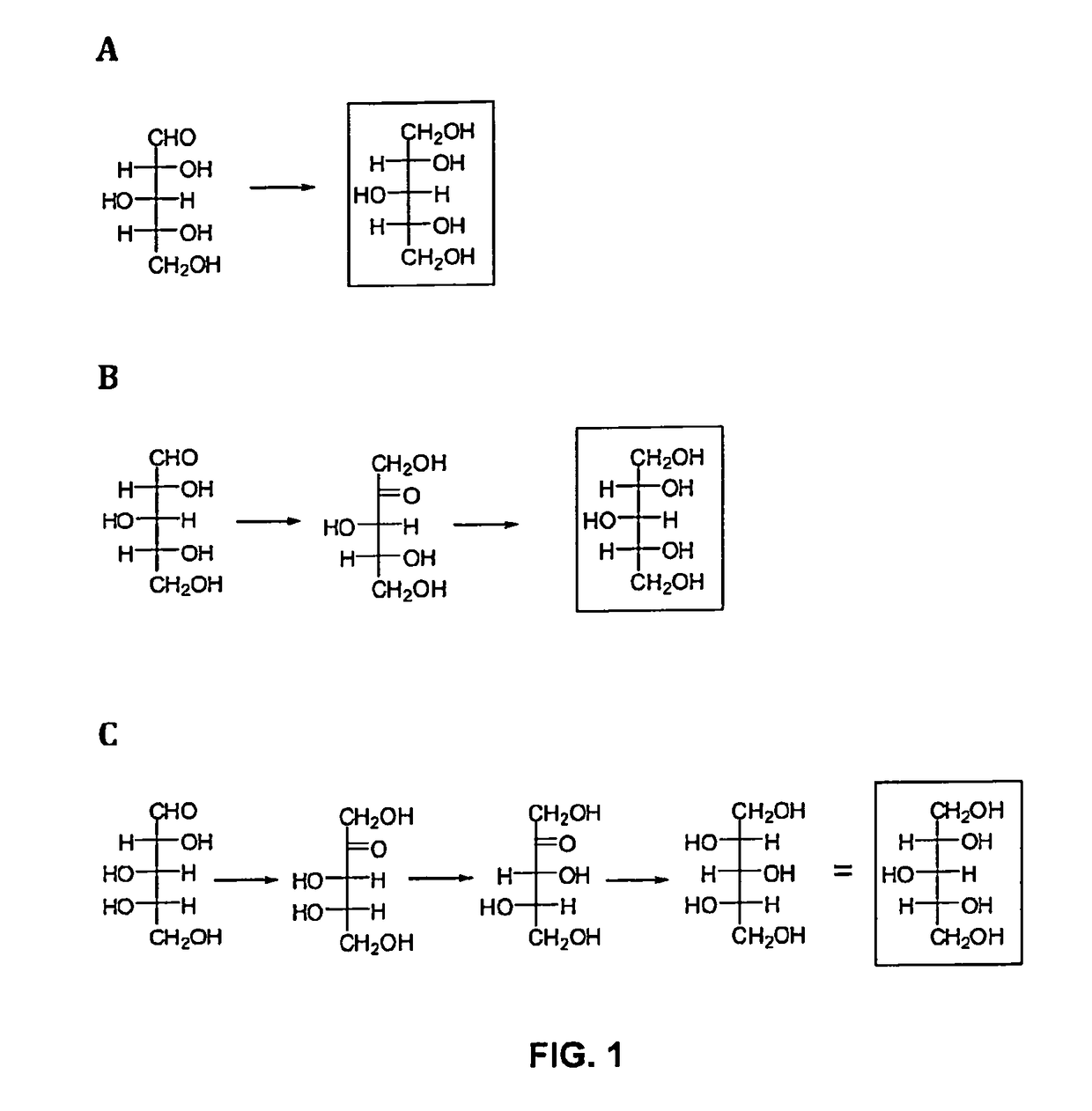 Production of xylitol from a mixture of hemicellulosic sugars