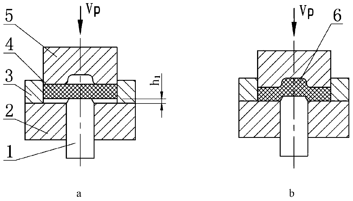 Conical-spout bushing plate integral punching extrusion compound forming die and forming method
