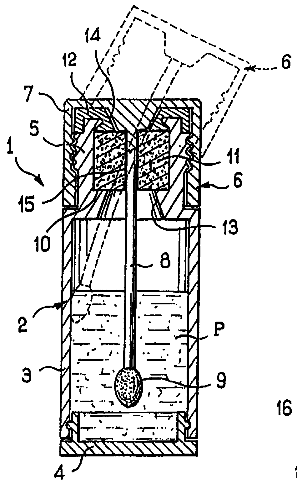 Packaging and applicator device, and a refill element for such a device