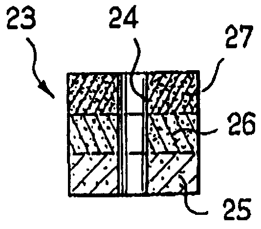 Packaging and applicator device, and a refill element for such a device