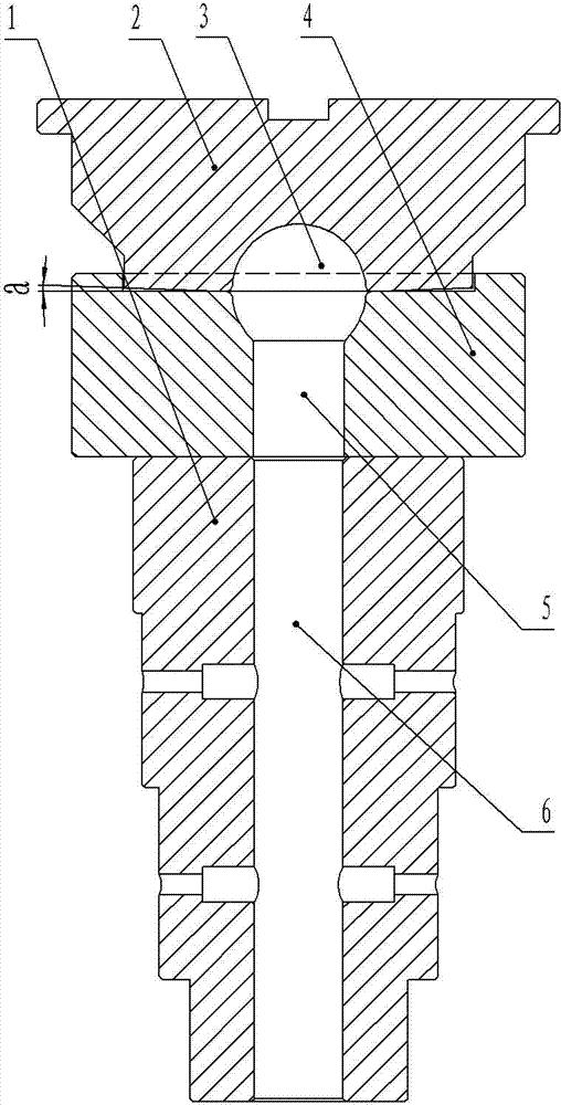 Rotary forging die for piston rod of loading machine