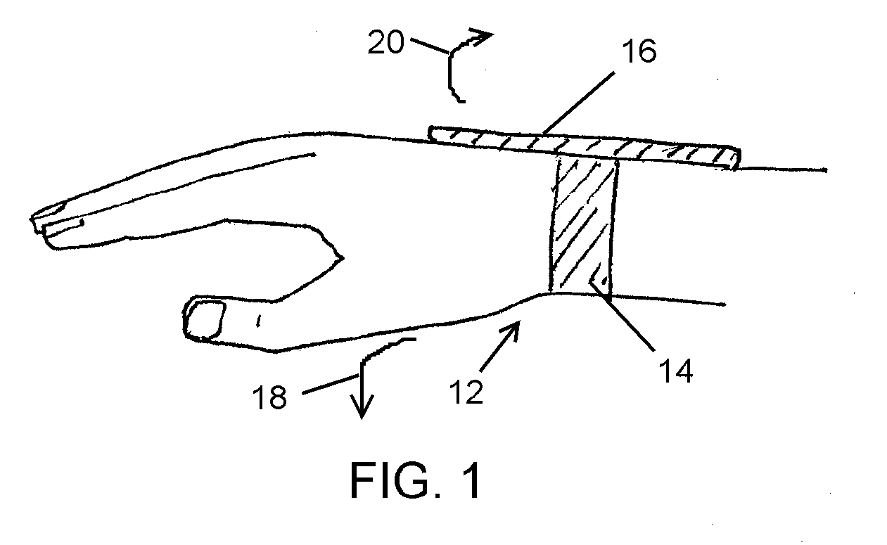 Device for training wearer wrist position and for reminding wearer of wrist position