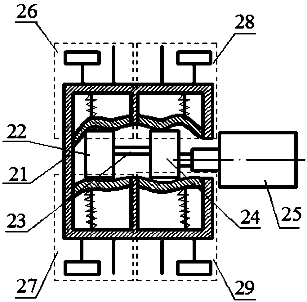 Amphibious miniature quadruped robot steering control method