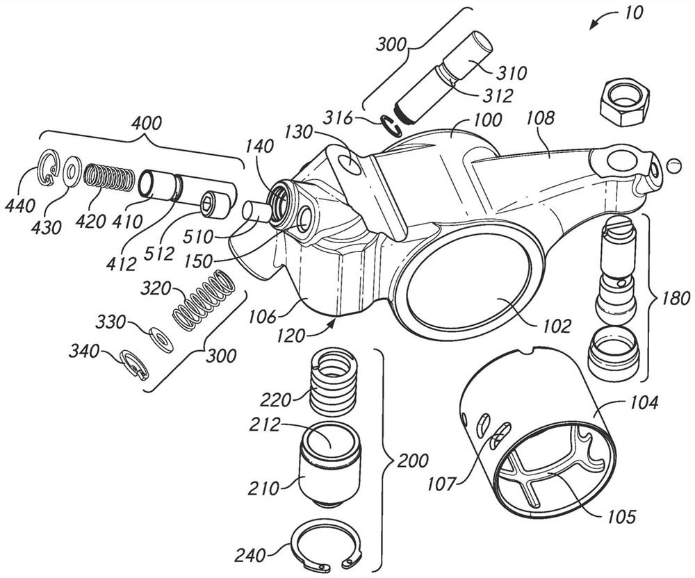 Selective resetting lost motion engine valve train components