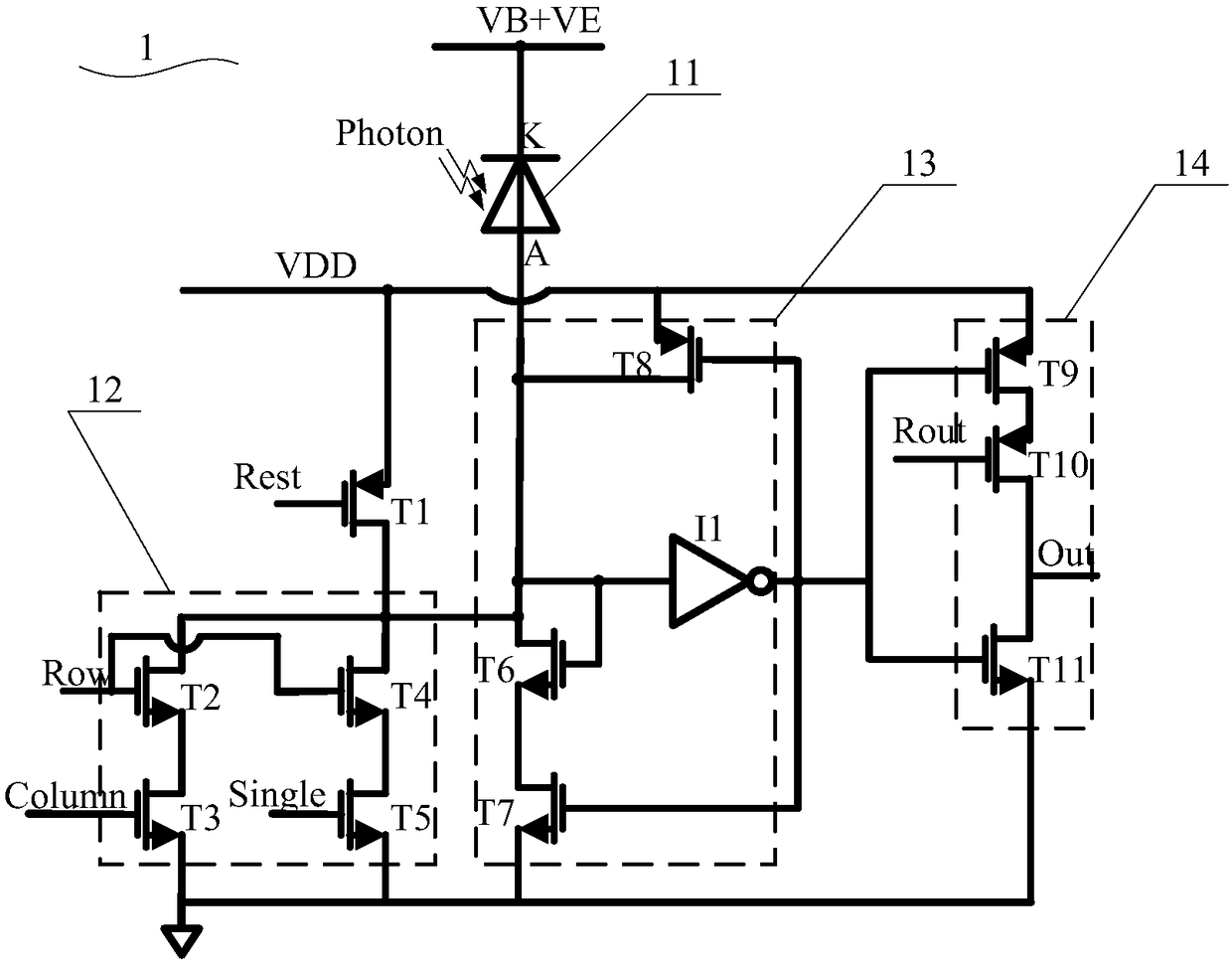 Single photon avalanche diode pixel structure and pixel array structure