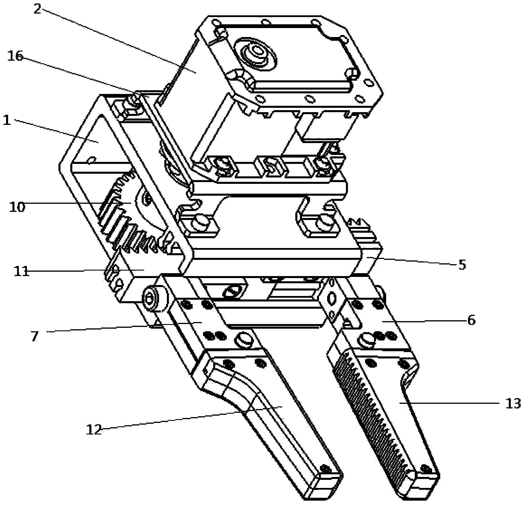Two-finger translation mechanical arm