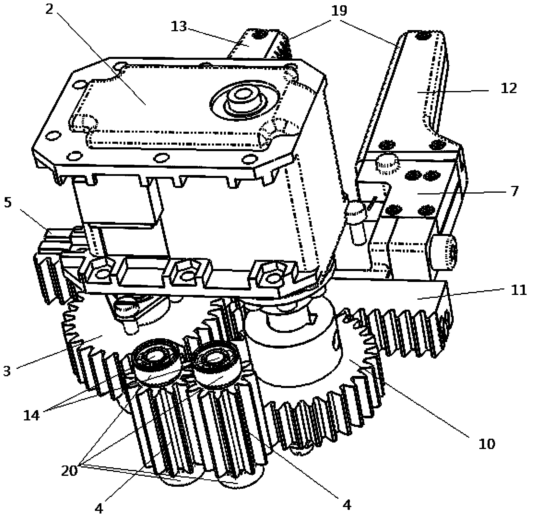 Two-finger translation mechanical arm