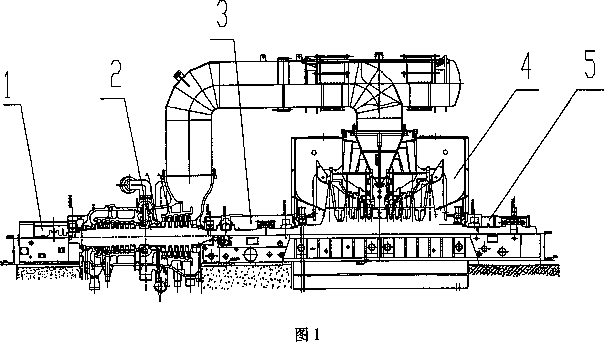 High-power twin-cylinder double flow turbine