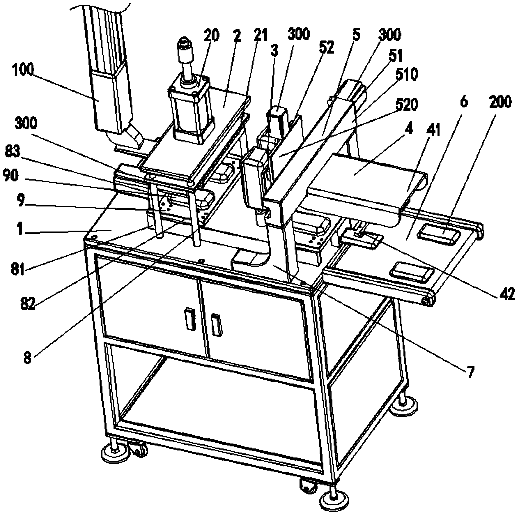 Automatic sprue cutting-away and grinding equipment for digital device shell injection molding