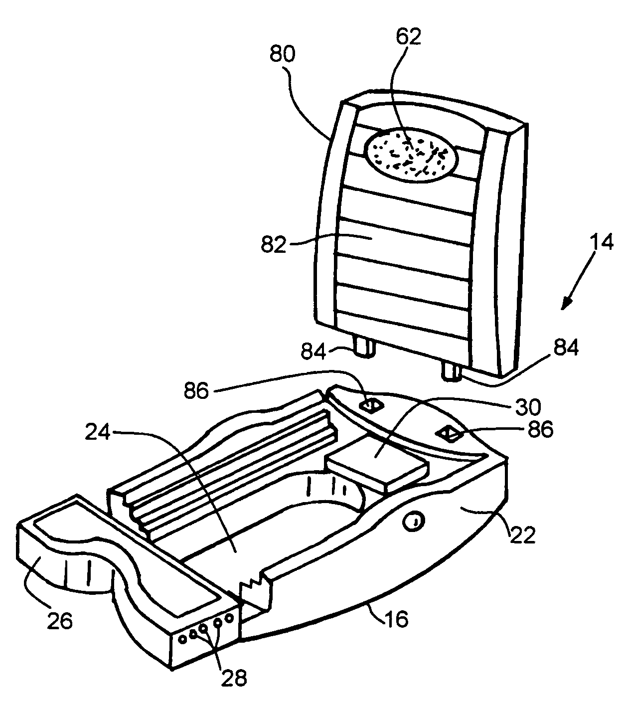 Infant seat base with vehicle travel simulation means for mounting a vehicle infant seat