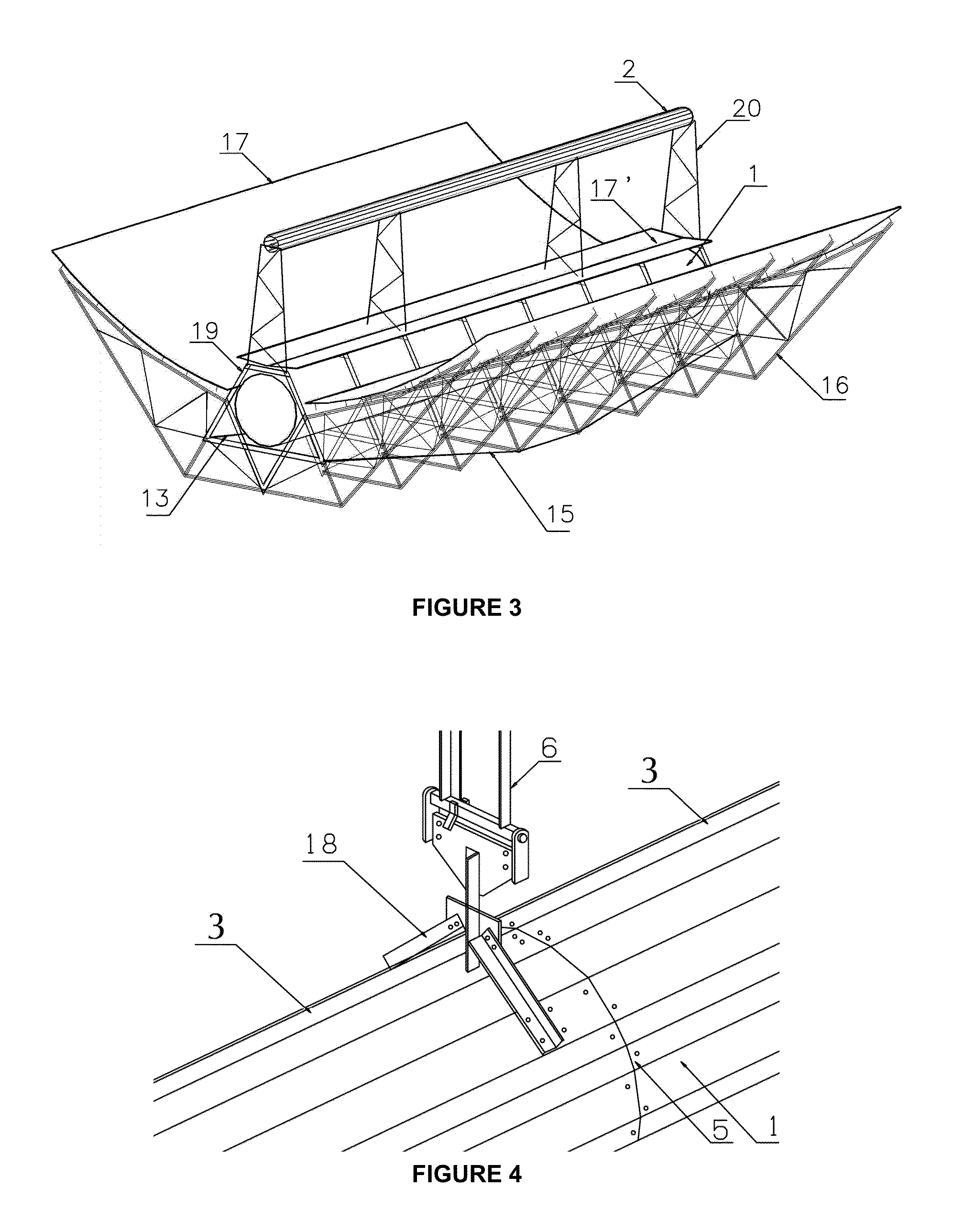 Structure for cylindrical solar collector